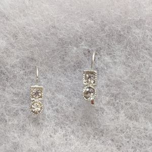 ✨ Silver Diamond Gem Crystal Clasp Earrings